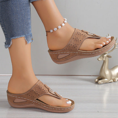 Women’s Slip-On Wedge Thong Sandals