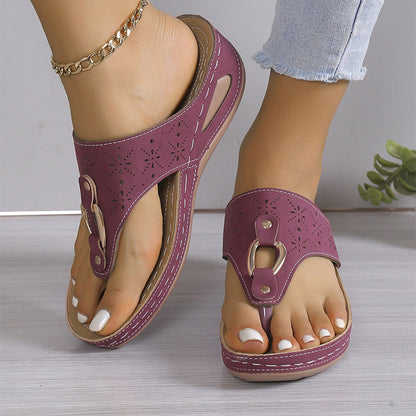 Women’s Slip-On Wedge Thong Sandals