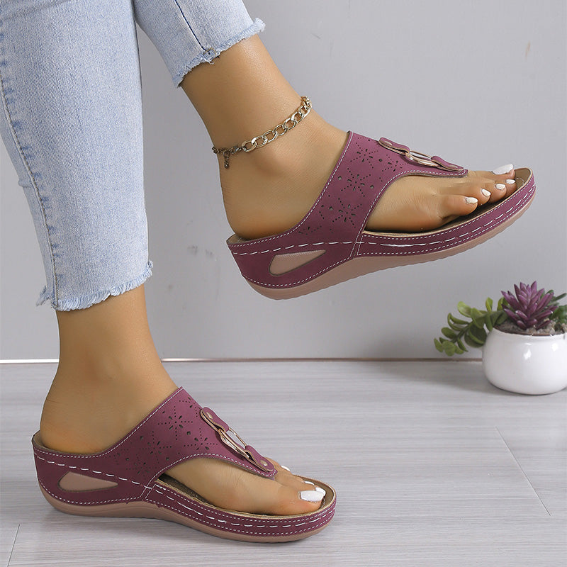 Women’s Slip-On Wedge Thong Sandals