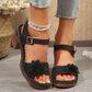 Women's Floral Open Toe Chunky Sandals