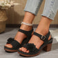 Women's Floral Open Toe Chunky Sandals
