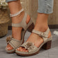 Women's Floral Open Toe Chunky Sandals