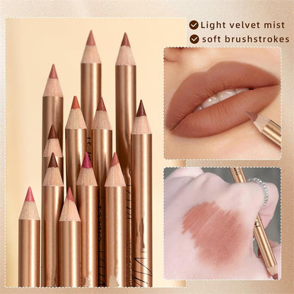12-Color Smudge-Proof Lip Liner Pencil Set