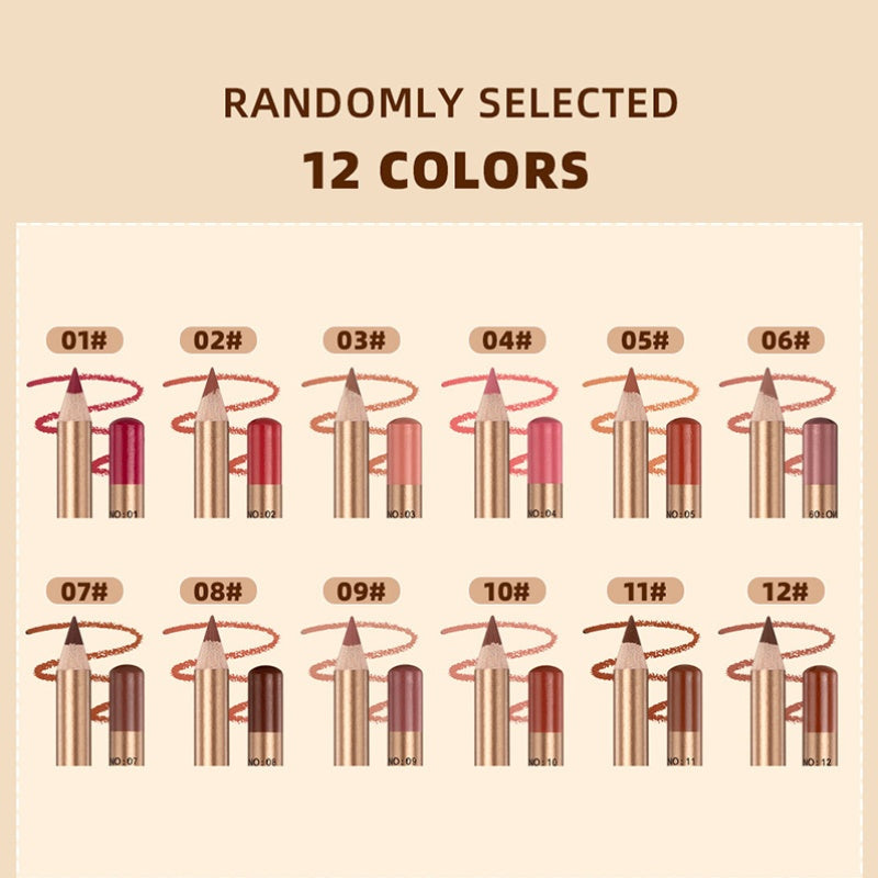 12-Color Smudge-Proof Lip Liner Pencil Set