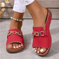 Women’s Fashion Slide Sandals with Chain Detail