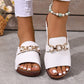 Women’s Fashion Slide Sandals with Chain Detail