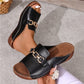 Women’s Fashion Slide Sandals with Chain Detail