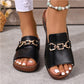 Women’s Fashion Slide Sandals with Chain Detail