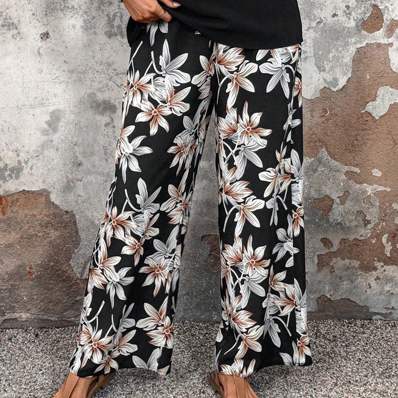 ⏰🔥LIMITED TIME 49% OFF! 💃 Women’s Casual Floral Print Wide-Leg Trousers & Short Sleeve Top Set – Flowy, Comfortable & Effortlessly Chic ✨🌸