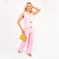 Women's Elegant V-Neck Top and Comfortable Pants Set