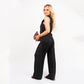 Women's Elegant V-Neck Top and Comfortable Pants Set
