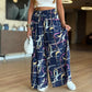 Buy 2 get free shipping and save 15% Printed wide-leg pants (with pockets)