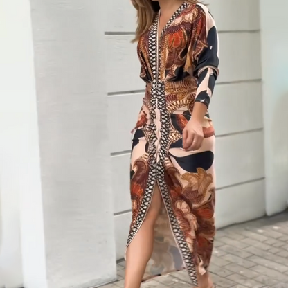 ⏳Time-limited Special⏰Slim V-Neck & Split Hem Maxi Dress👗