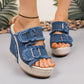 Women's Casual Denim Platform Slide Sandals