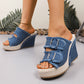 Women's Casual Denim Platform Slide Sandals