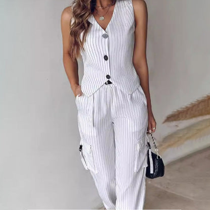 Women's Fashion Striped 2-Piece Set