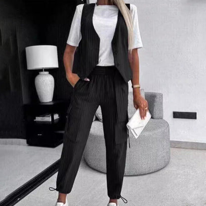 Women's Fashion Striped 2-Piece Set