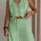 Women's Trendy Sleeveless Top & Wide-Leg Pants Two-Piece Set