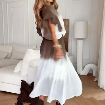 Ruffle Sleeve Crop Top Skirt 2-Piece Set