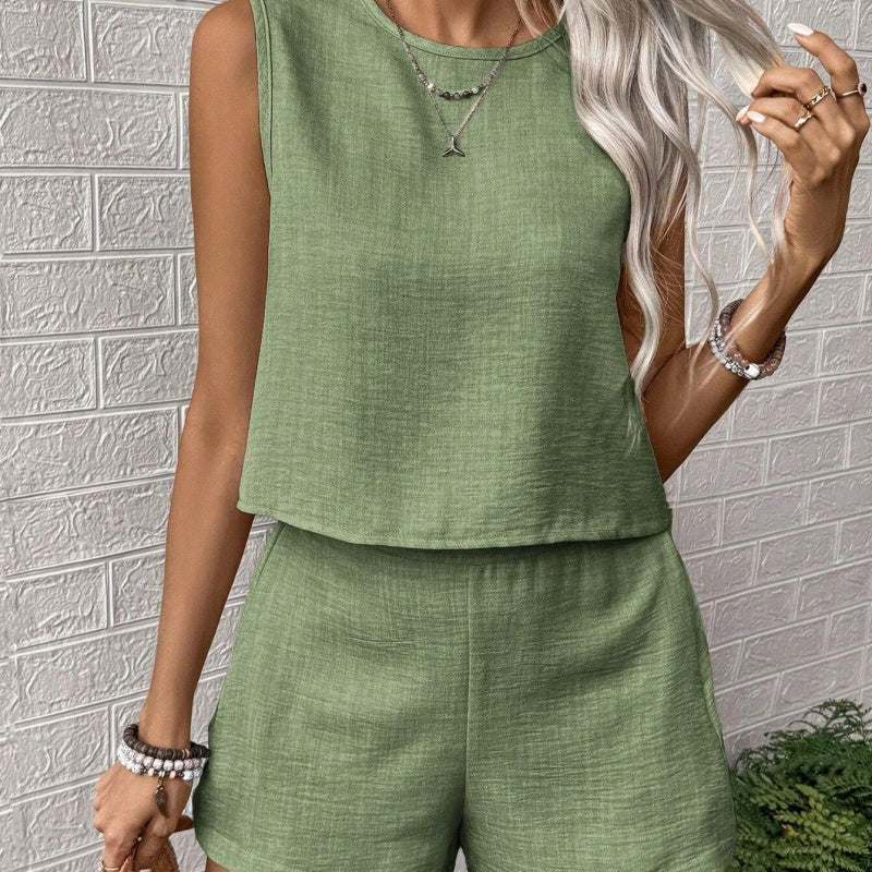 Women’s Sleeveless Top Shorts 2-Piece Set