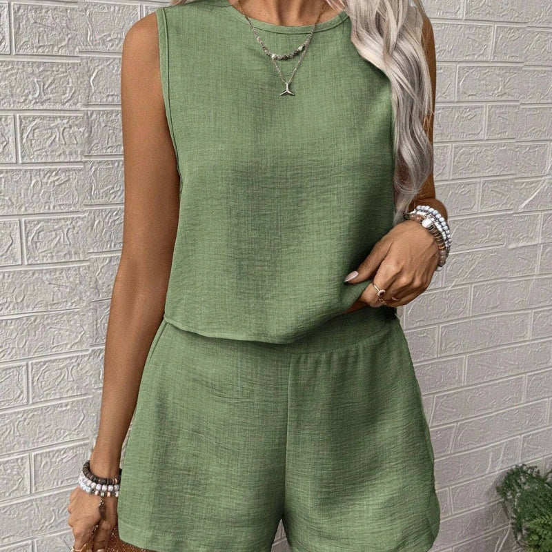 Women’s Sleeveless Top Shorts 2-Piece Set