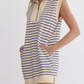 🎉Last Day Promotion 50% OFF💃Casual Knit Striped Dress with Zipper Neckline & Cap Sleeves