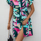 Women's Fashion Floral Print Short Sleeve Shirt Dress