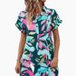 Women's Fashion Floral Print Short Sleeve Shirt Dress