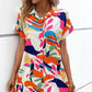 Women's Fashion Floral Print Short Sleeve Shirt Dress
