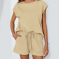 Women's Round-Neck Top & Shorts 2-Piece Set