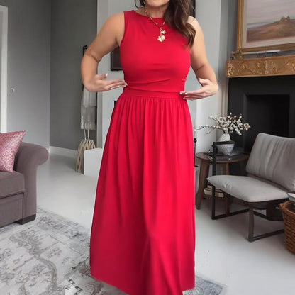 Women's Elegant Crew Neck Maxi Dress👗