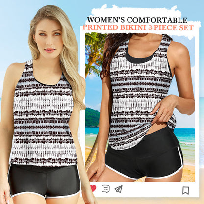 🔥LAST DAY SALE 49% OFF!!🎁Women's Comfortable Printed Bikini 3-Piece Set