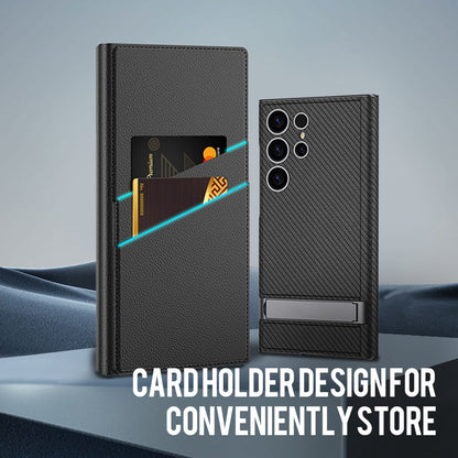 Folding Stand Phone Case with Card Holder for Samsung S24Ultra