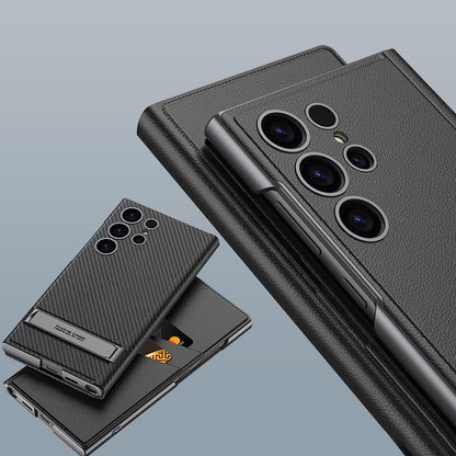 Folding Stand Phone Case with Card Holder for Samsung S24Ultra