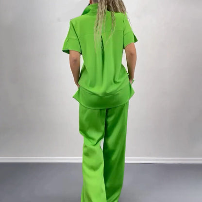 ⏳Time-limited Special⏰Women's V-Neck Top & Wide-Leg Pants Set