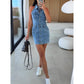 Women's Fashion Sleeveless V-Neck Mini Dress