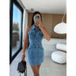 Women's Fashion Sleeveless V-Neck Mini Dress