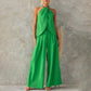 Casual Halter Top & Wide Leg Pants 2-Piece Set for Women