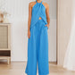 Casual Halter Top & Wide Leg Pants 2-Piece Set for Women