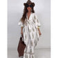 Women's Casual Printed Long-Sleeve Maxi Dress