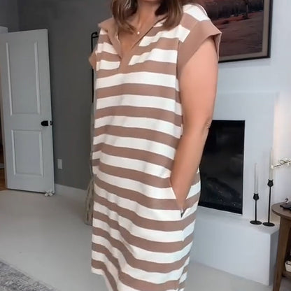 💓Limited Sale 50% OFF💓Women's Casual Striped Sleeveless Dress | Effortless Chic Style