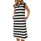 💓Limited Sale 50% OFF💓Women's Casual Striped Sleeveless Dress | Effortless Chic Style