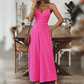 Women's V-Neck Wide-Leg Loose Fit Jumpsuit