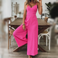 Women's V-Neck Wide-Leg Loose Fit Jumpsuit
