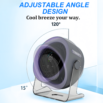 100-Speed Mini Desk Fan with Digital Display