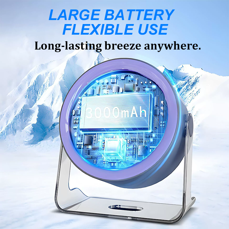 100-Speed Mini Desk Fan with Digital Display