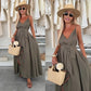 Women’s Spaghetti Strap Maxi Dress with Waist Tie