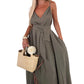 Women’s Spaghetti Strap Maxi Dress with Waist Tie