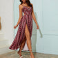 Women’s Trendy Print Spaghetti Strap Maxi Dress with Side Slit