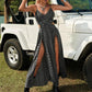 Women’s Trendy Print Spaghetti Strap Maxi Dress with Side Slit
